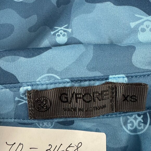 G/FORE‎ Icon Camo Printed Sleeveless Golf Polo Shirt Top XS Blue Skull TP-3458 - Picture 6 of 7